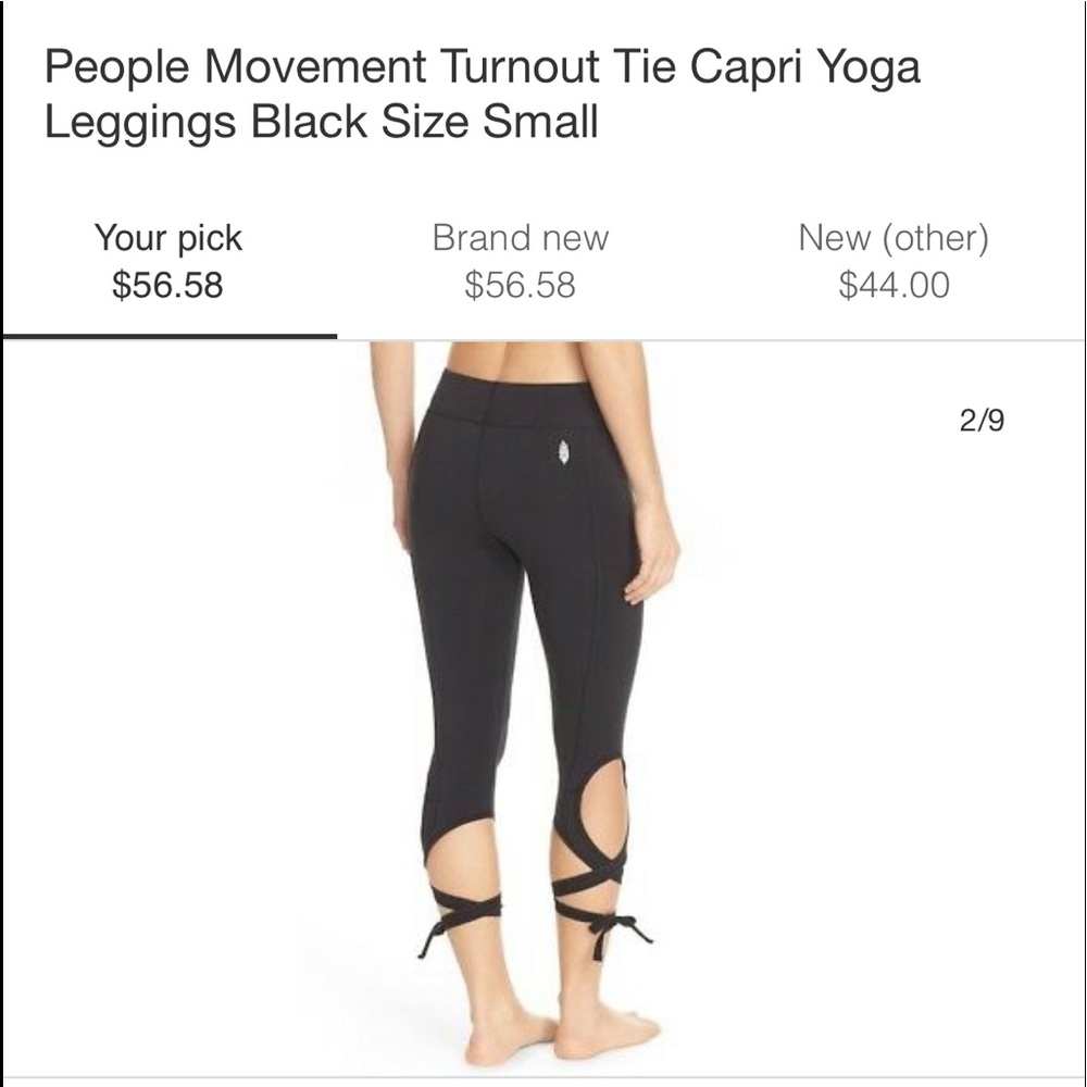 Free people black tie leggings. Size medium.